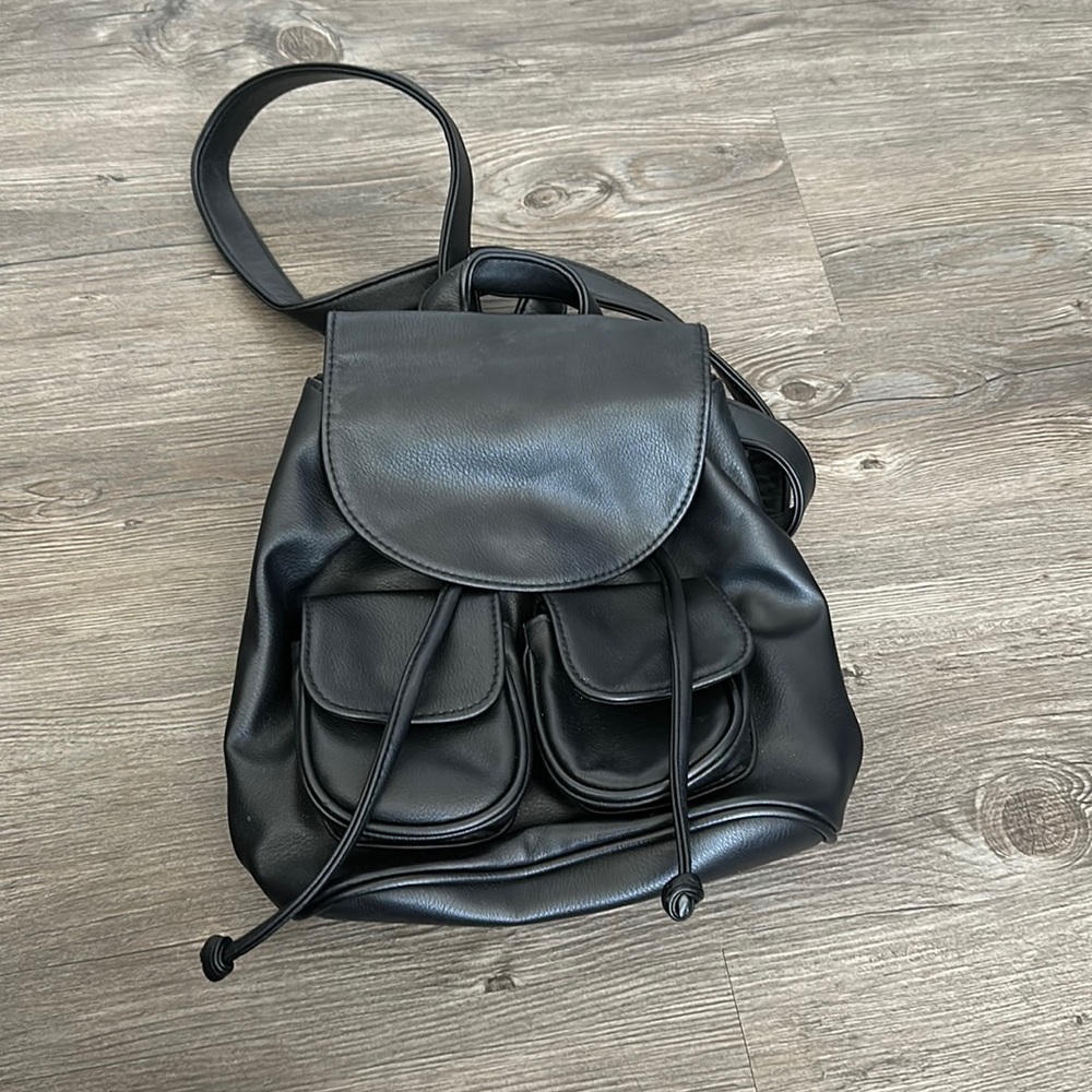 Faux Leather Mini Backpack